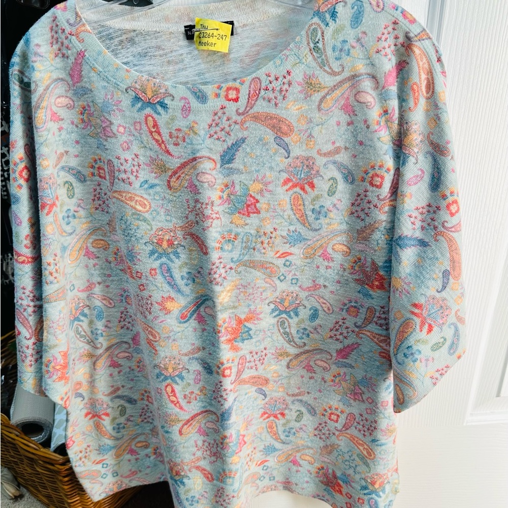 Nally & Millie Multicolor Paisley Crew Neck Sweater